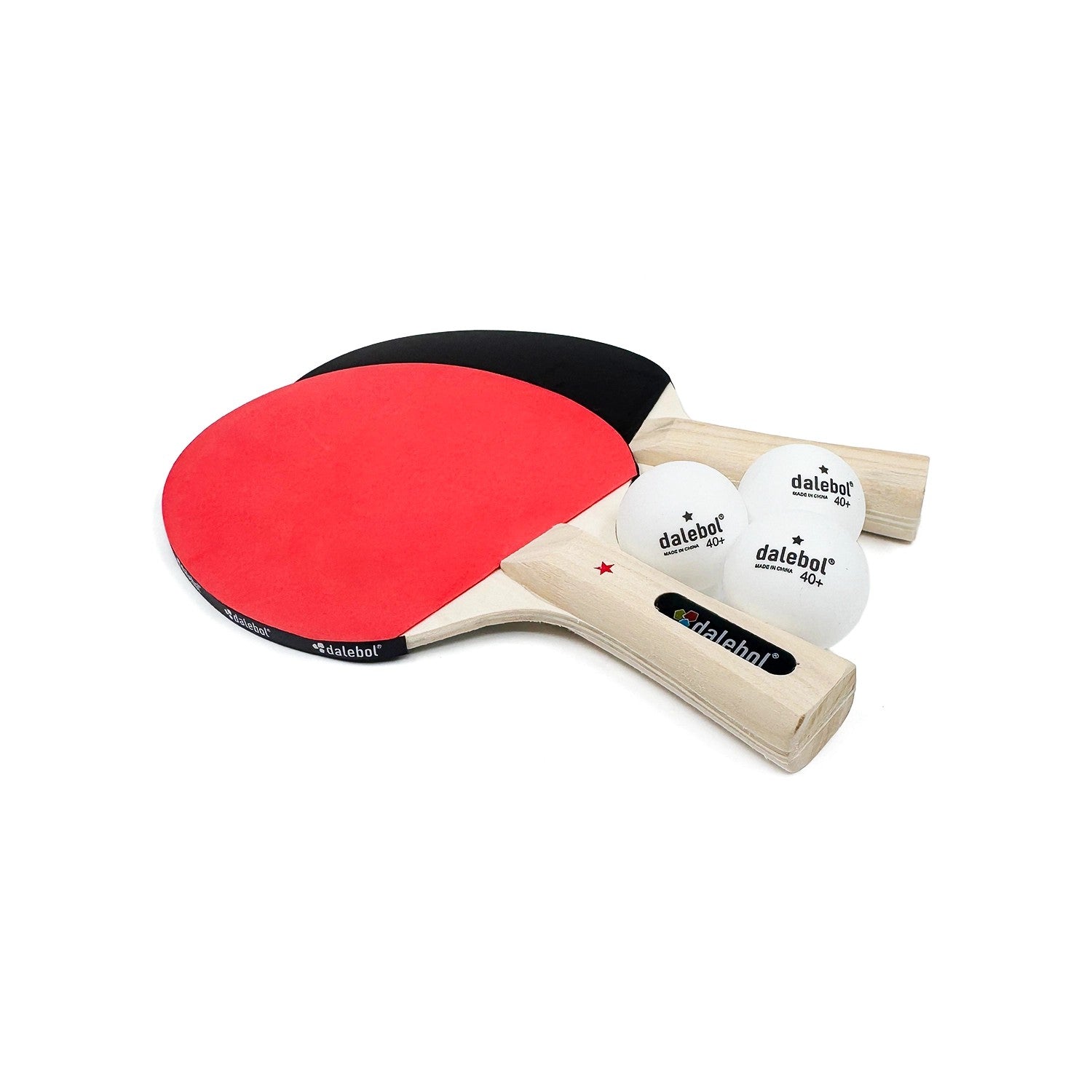 PAR DE RAQUETES TÊNIS DE MESA DALEBOL 1 ESTRELA C/3 BOLINHAS