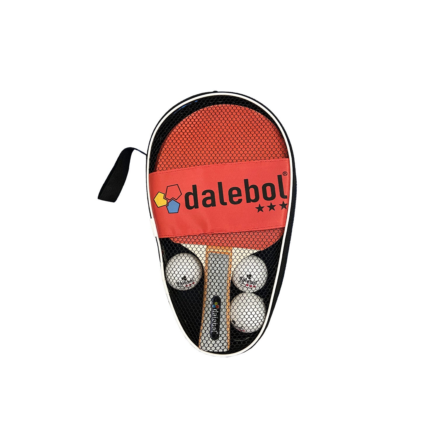 PAR DE RAQUETES TÊNIS DE MESA DALEBOL 3 ESTRELAS C/3 BOLINHAS