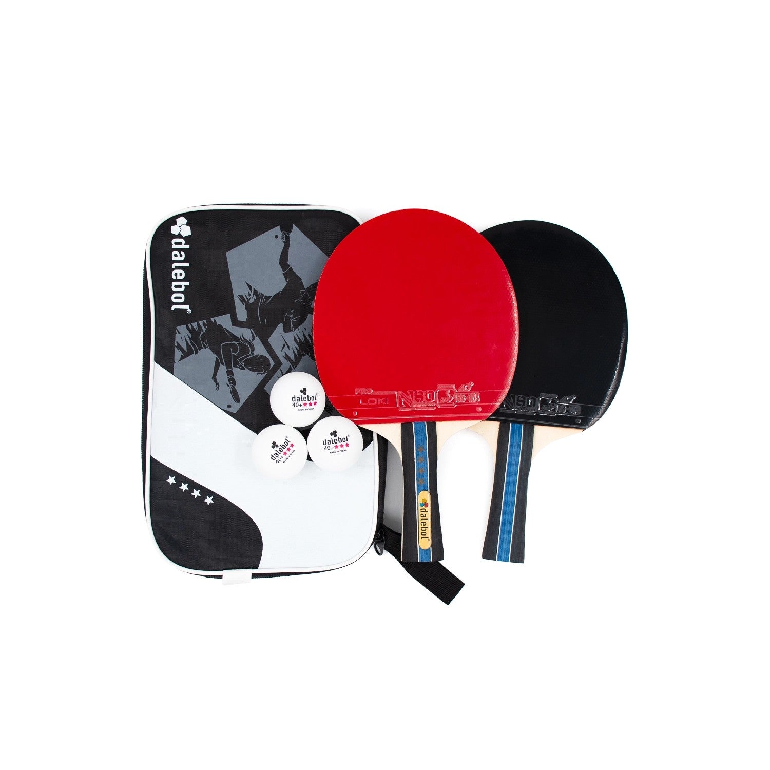 PAR DE RAQUETES TÊNIS DE MESA DALEBOL 4 ESTRELAS C/3 BOLINHAS