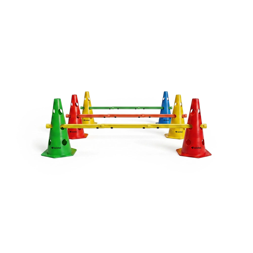 MINI CONES FURADOS COM BARREIRAS DE AGILIDADE E SINALIZADORES DALEBOL