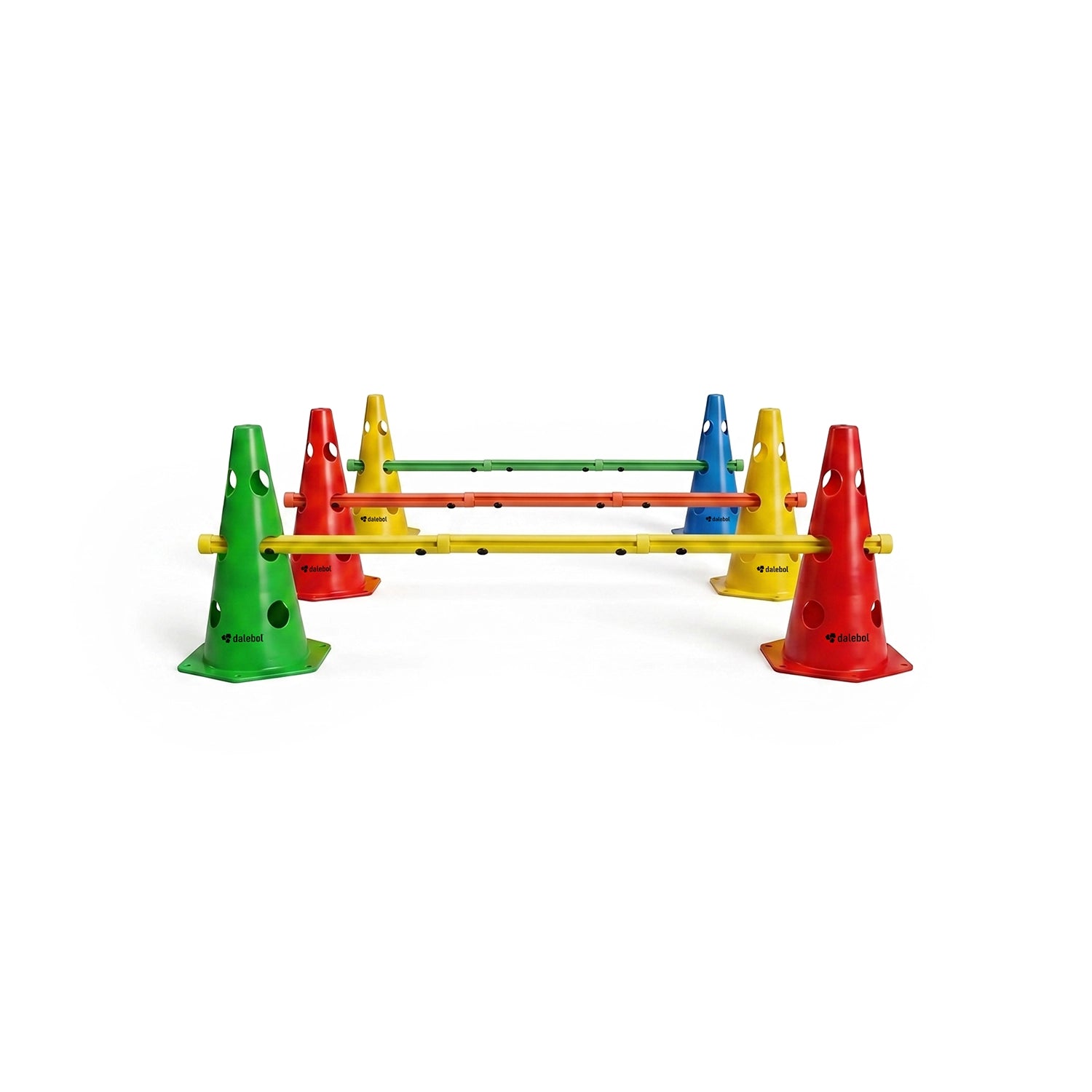 MINI CONES FURADOS COM BARREIRAS DE AGILIDADE E SINALIZADORES DALEBOL